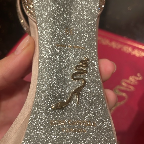 Rene Caovilla 130 MM Crystal Embellished Satin Platform Sandals - Picture 10 of 16